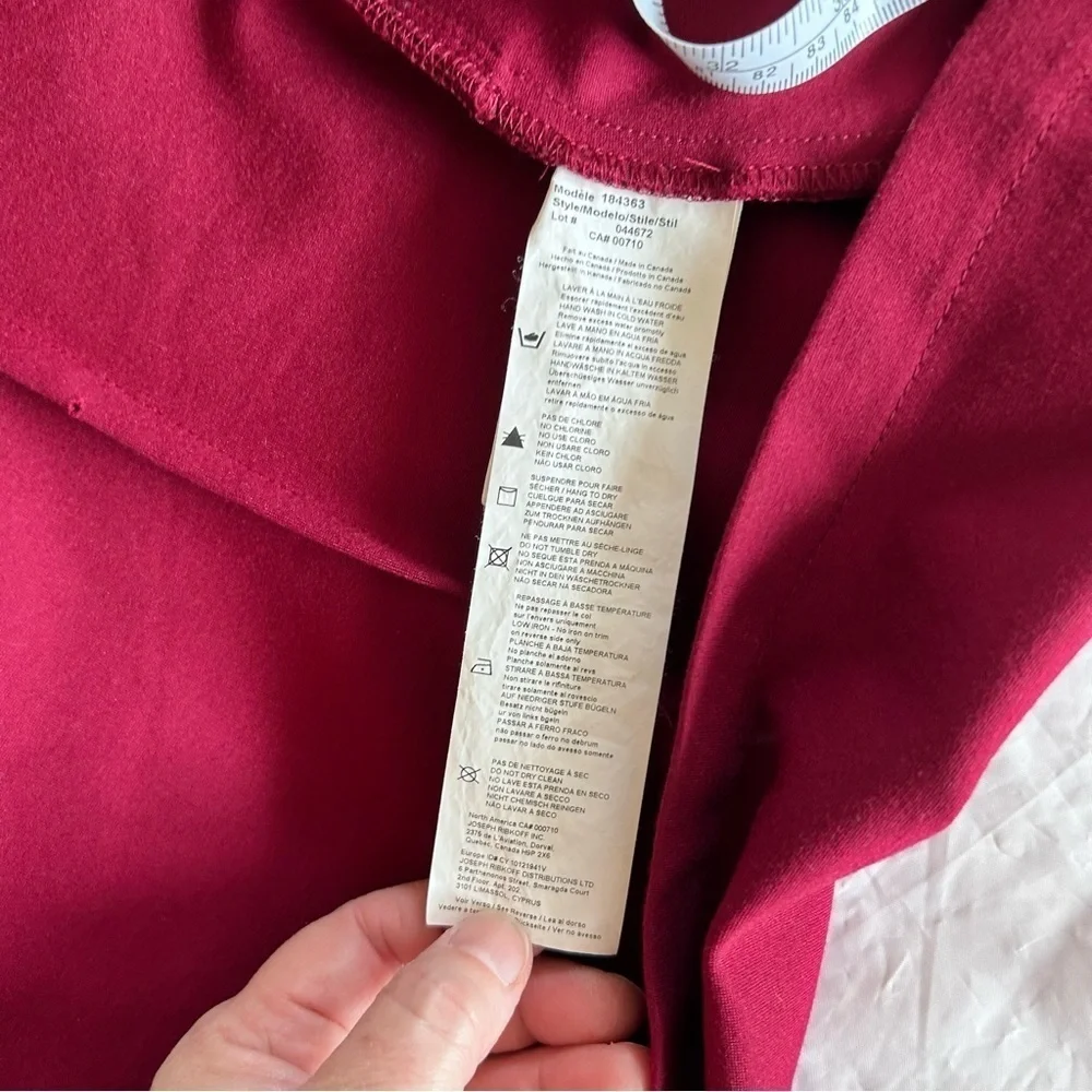 JOSEPH RIBKOFF Large Collar Wrap Jacket Cranberry  Size Womens 4